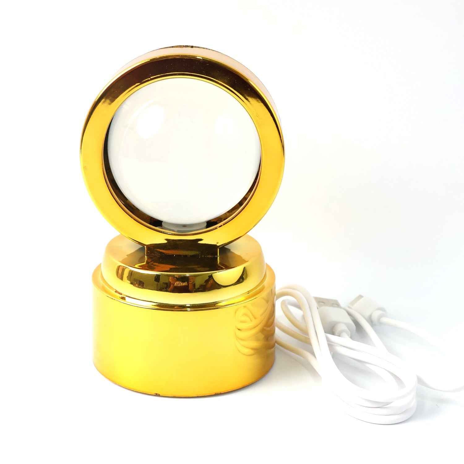 Radhe Krishna Crystal Ball Night Light – 360° Rotating LED Lamp