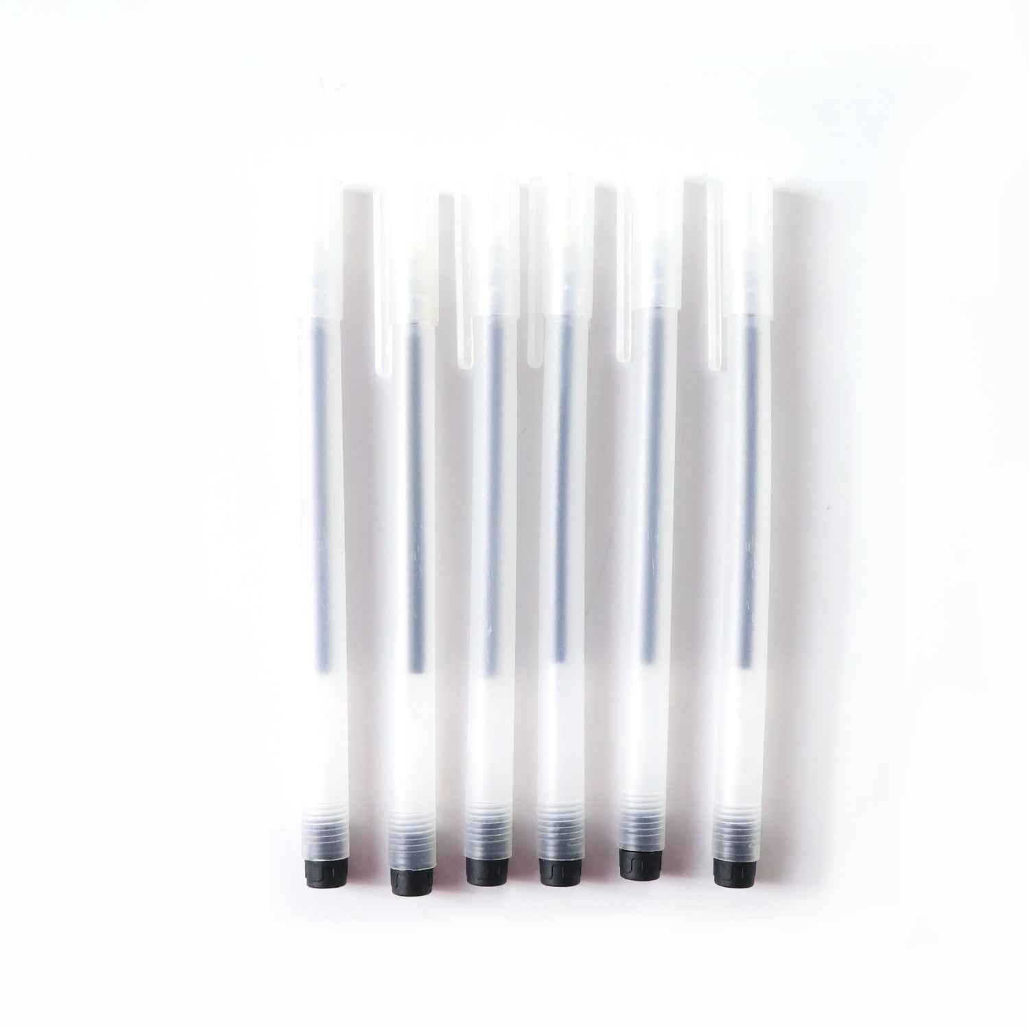 Black Gel Pens Set of 6 – Transparent, Smooth Writing