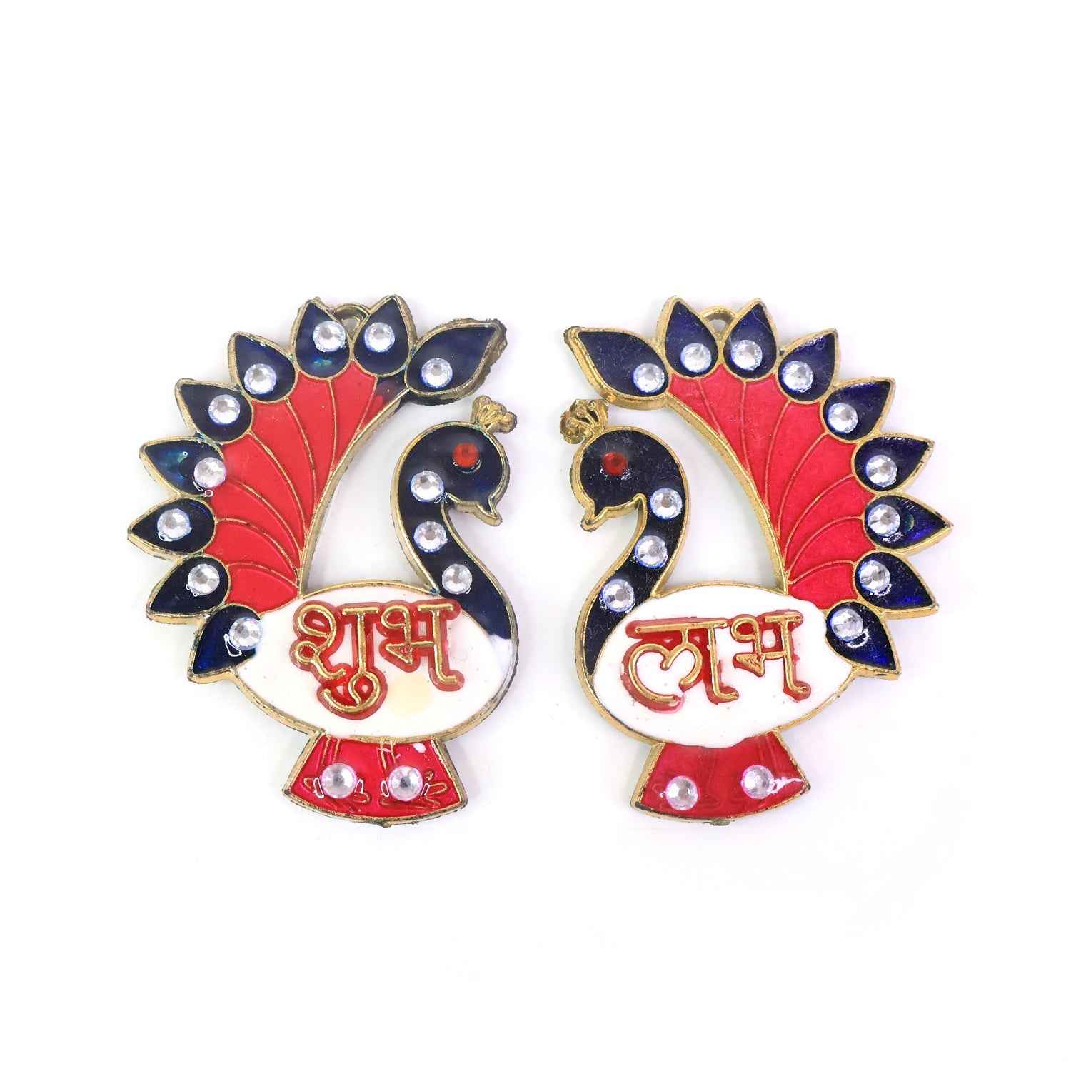 Peacock Wall Hanging Set – Traditional Shubh Labh Decor for Festivals