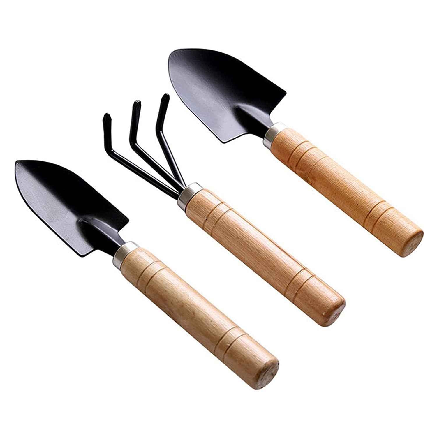 Garden Tool Kit – Durable 3-Piece Set with Wooden Handles