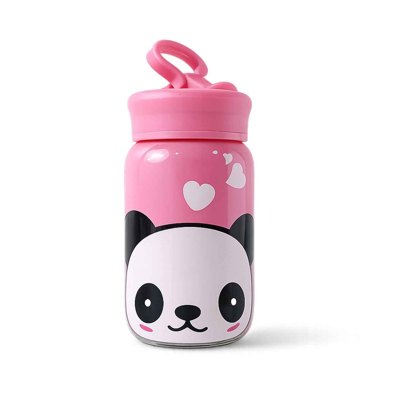 Glass Drinking Bottle Ð Durable & Cute Cartoon Design