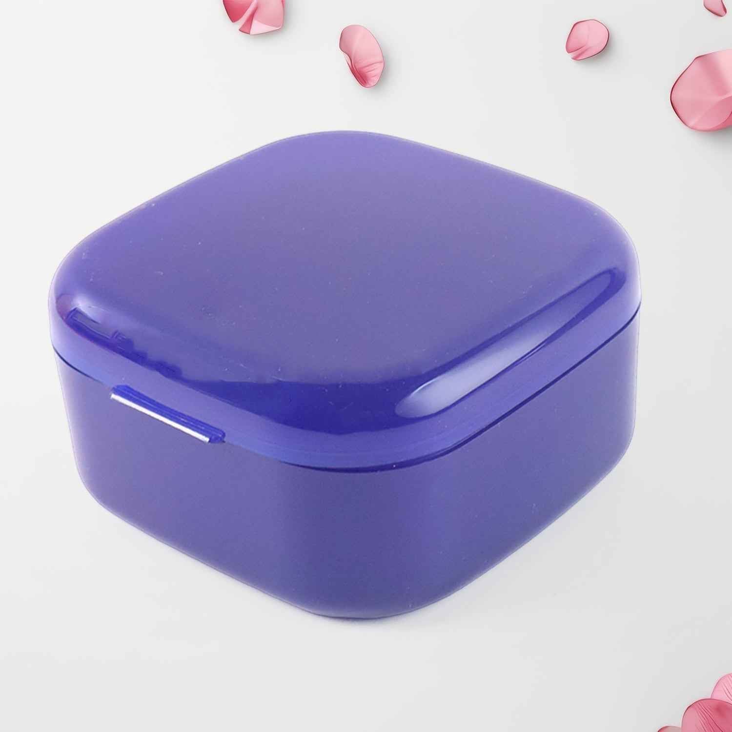 Blue organizer box with lid for small household items