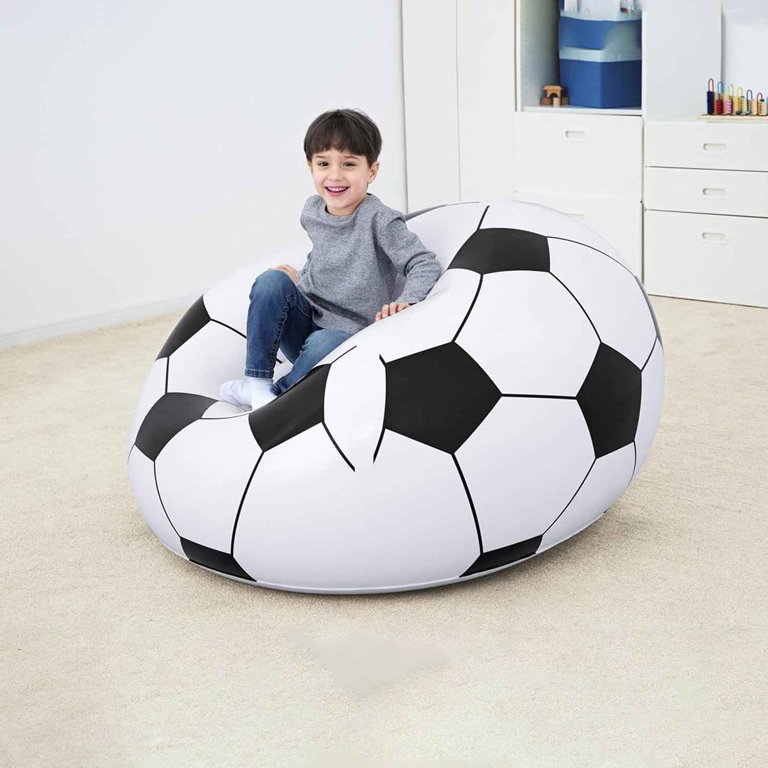 Inflatable Soccer Ball Lounge Chair – Fun & Comfortable for Kids