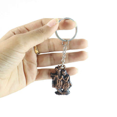 Radha Krishna Metal Keychain – Durable Spiritual Key Holder