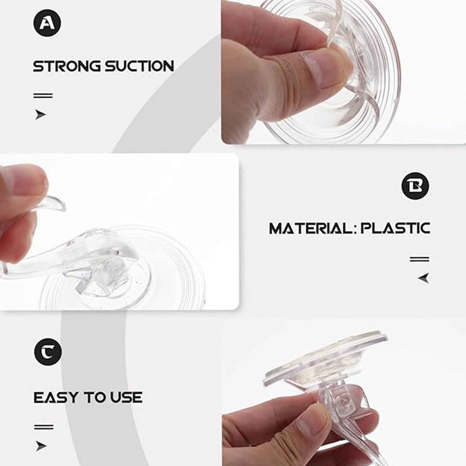 Plastic Suction Cup Hook – Heavy Duty Clear Hold (1 Pc)