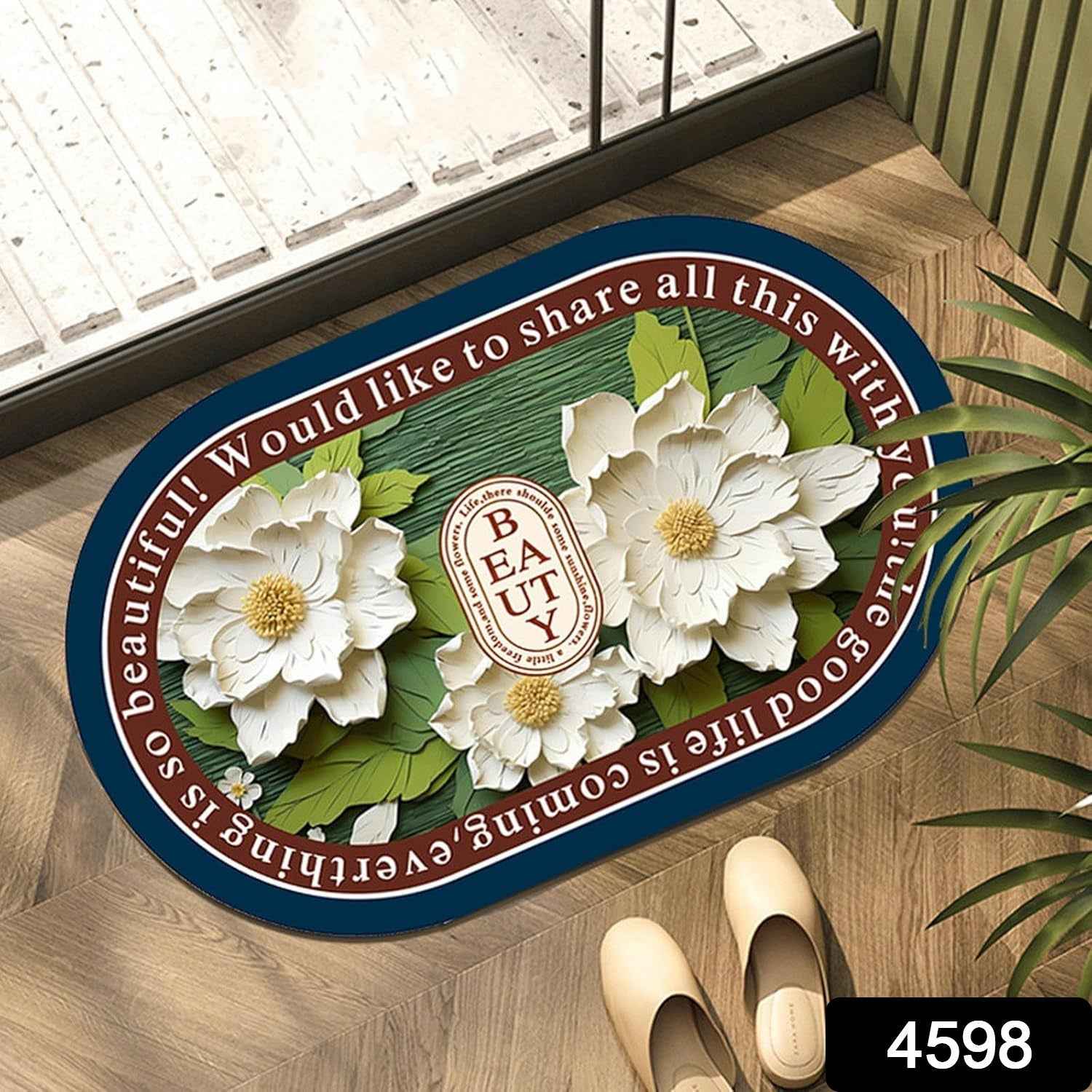 Absorbent Bath Mat – Quick-Dry Anti-Slip Floral Design | Mist & Relax
