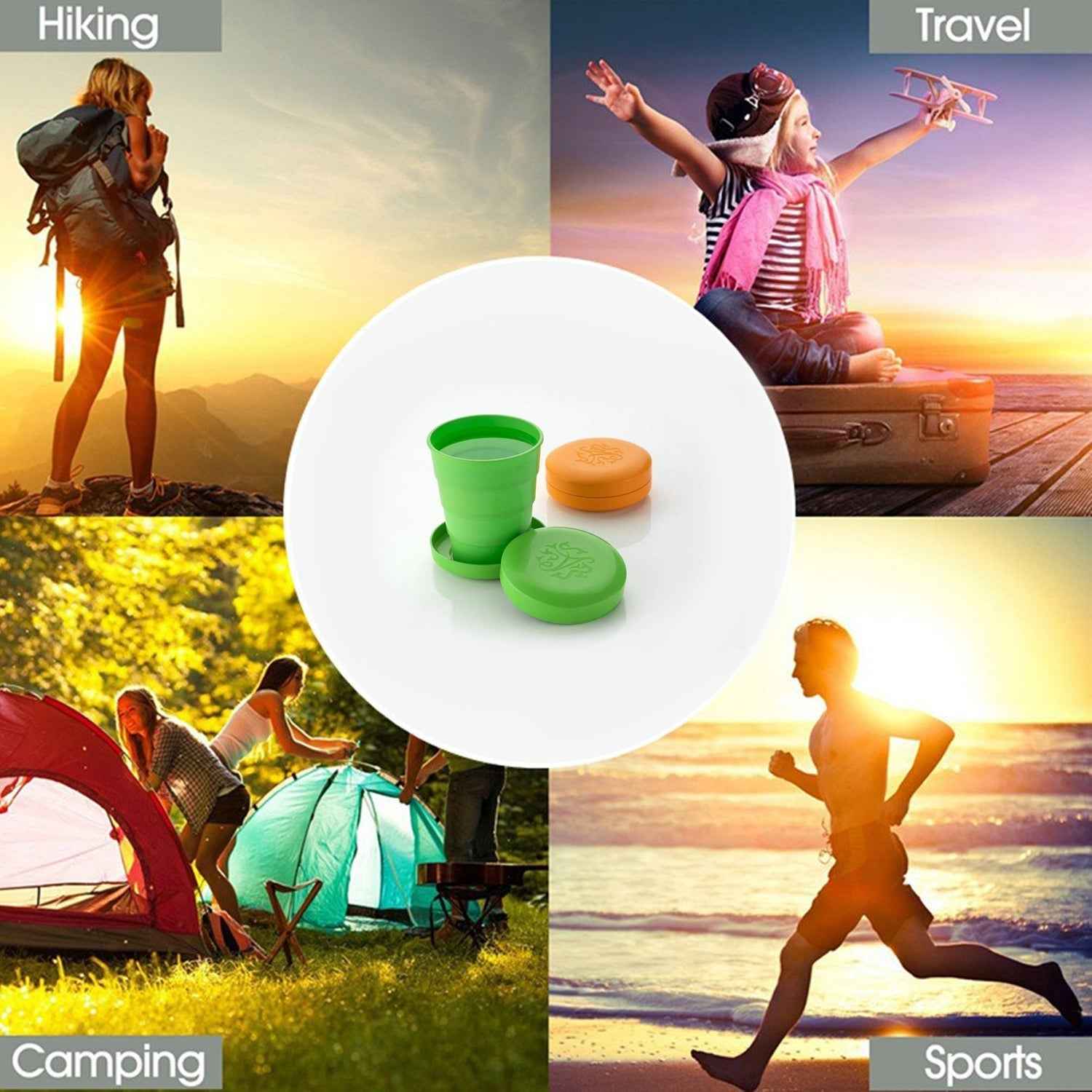 Folding Travel Cup – Collapsible Silicone Tumbler for Kids |