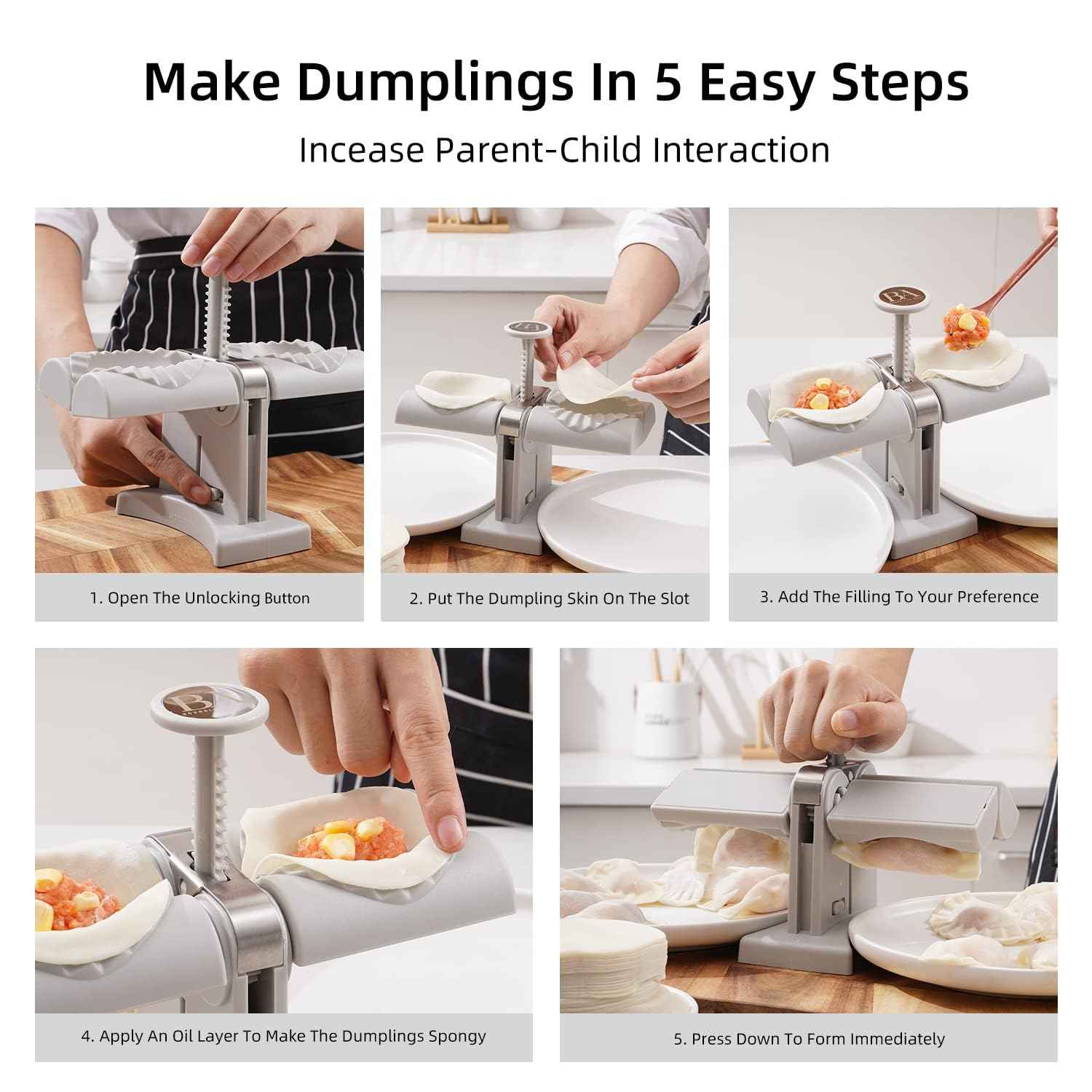 Dumpling Maker Mold – Double Head Easy Press Tool | Bake & Dwell