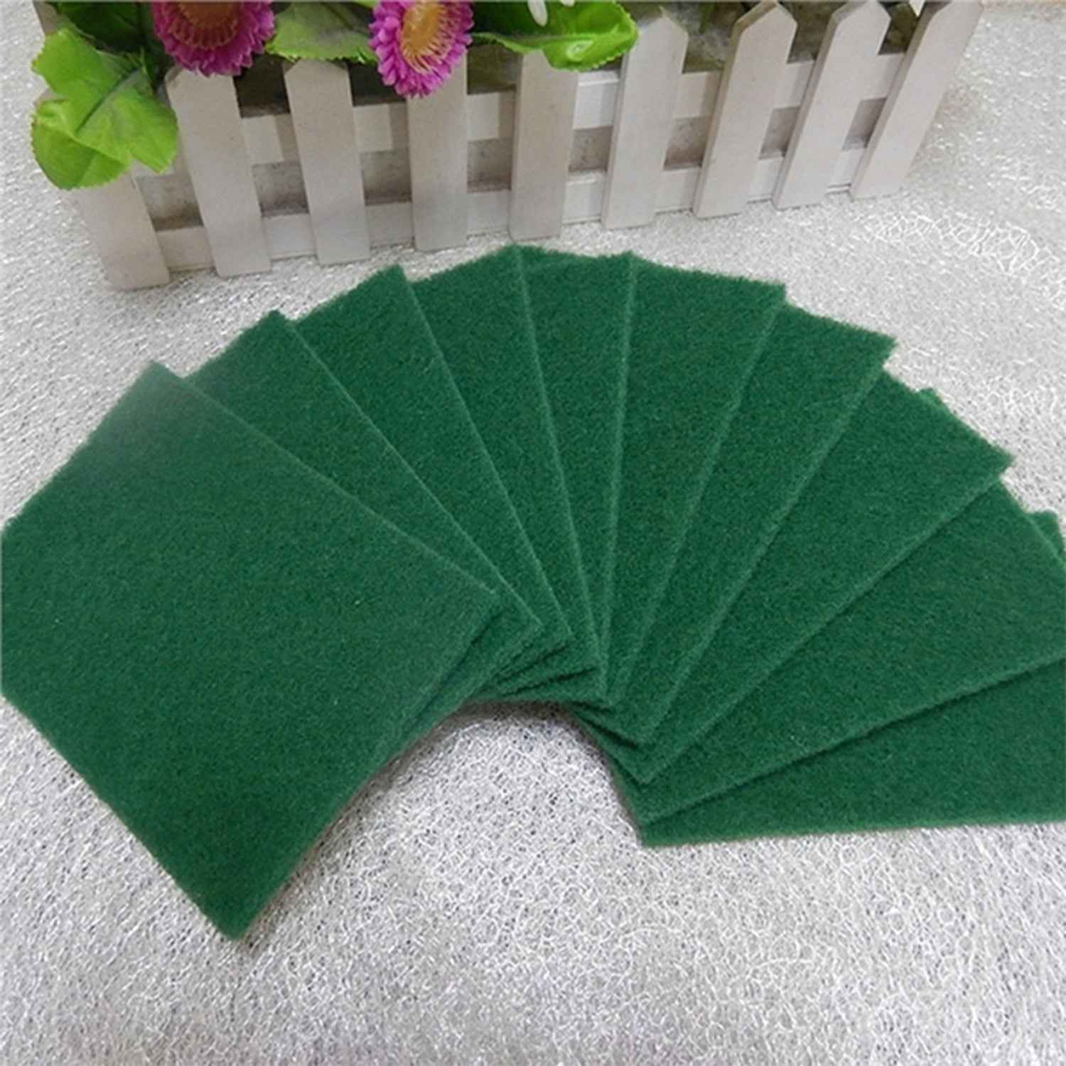 Scrub Sponge Pads – Aqua Green 10PC with Stain Cutter | Velvet Wipe