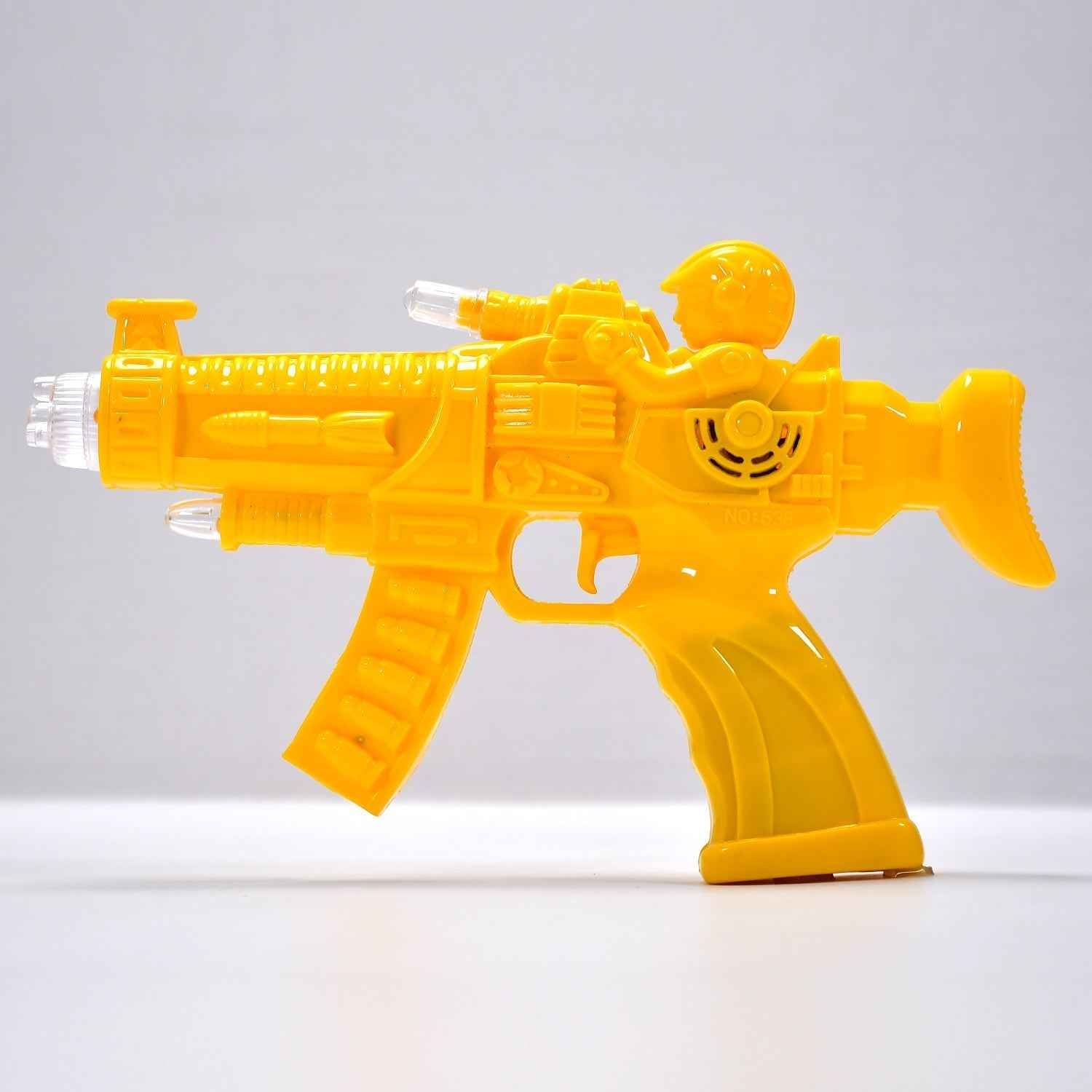 Musical Transparent Toy Gun – Rainbow Light & Gear Play | Colorful Creations