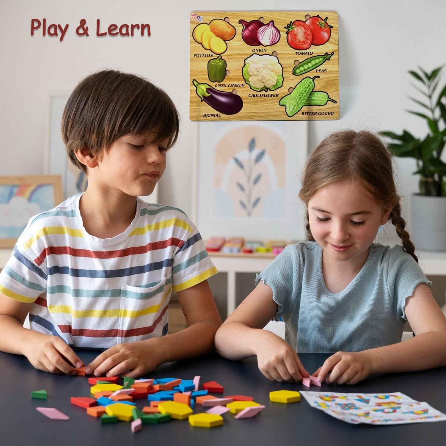 Wooden Vegetable Puzzle – Educational Toy for Toddlers | Inventive Play