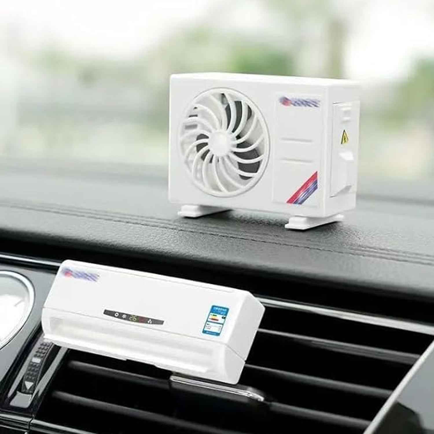 Side view of car air freshener highlighting solar panel for energy