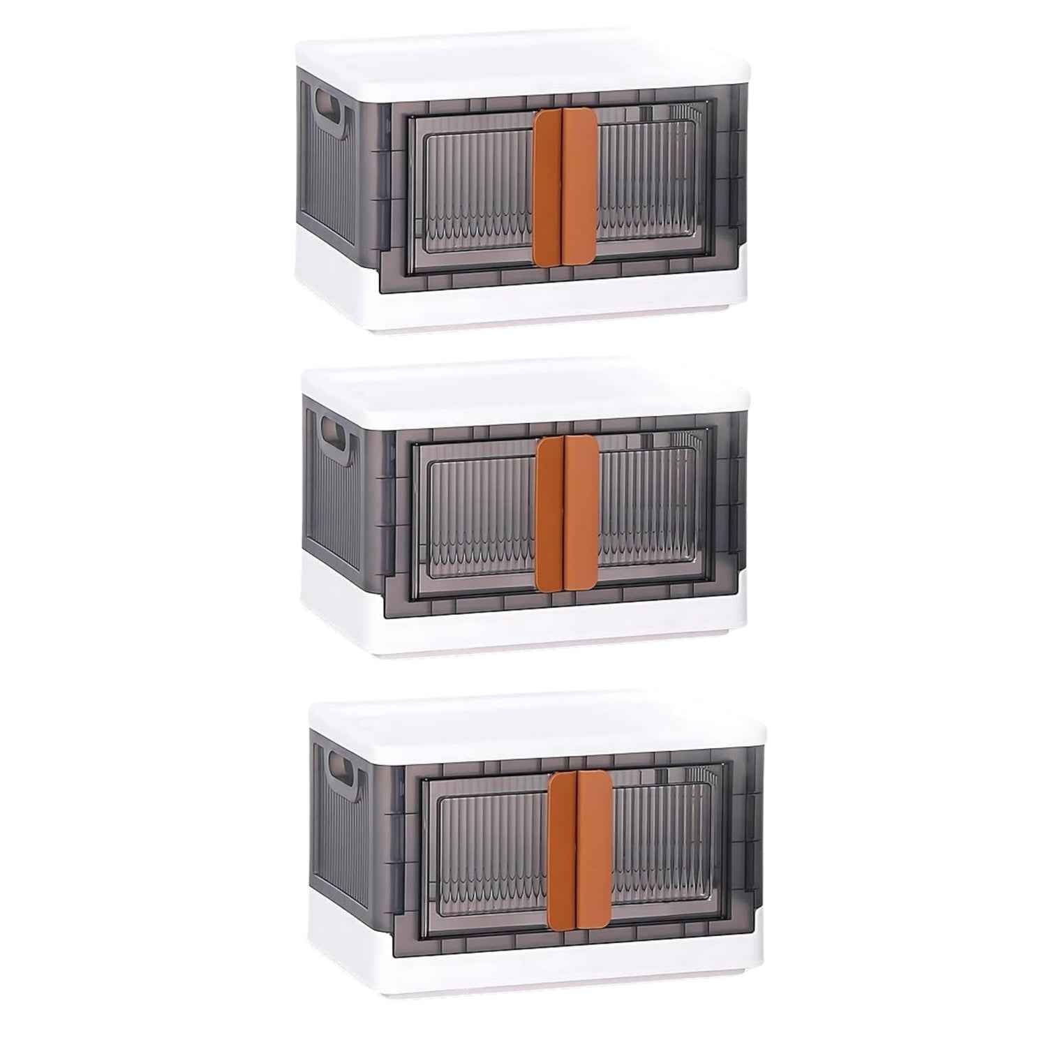 Plastic Folding Wardrobe Organizer – 3-Layer Storage with Wheels