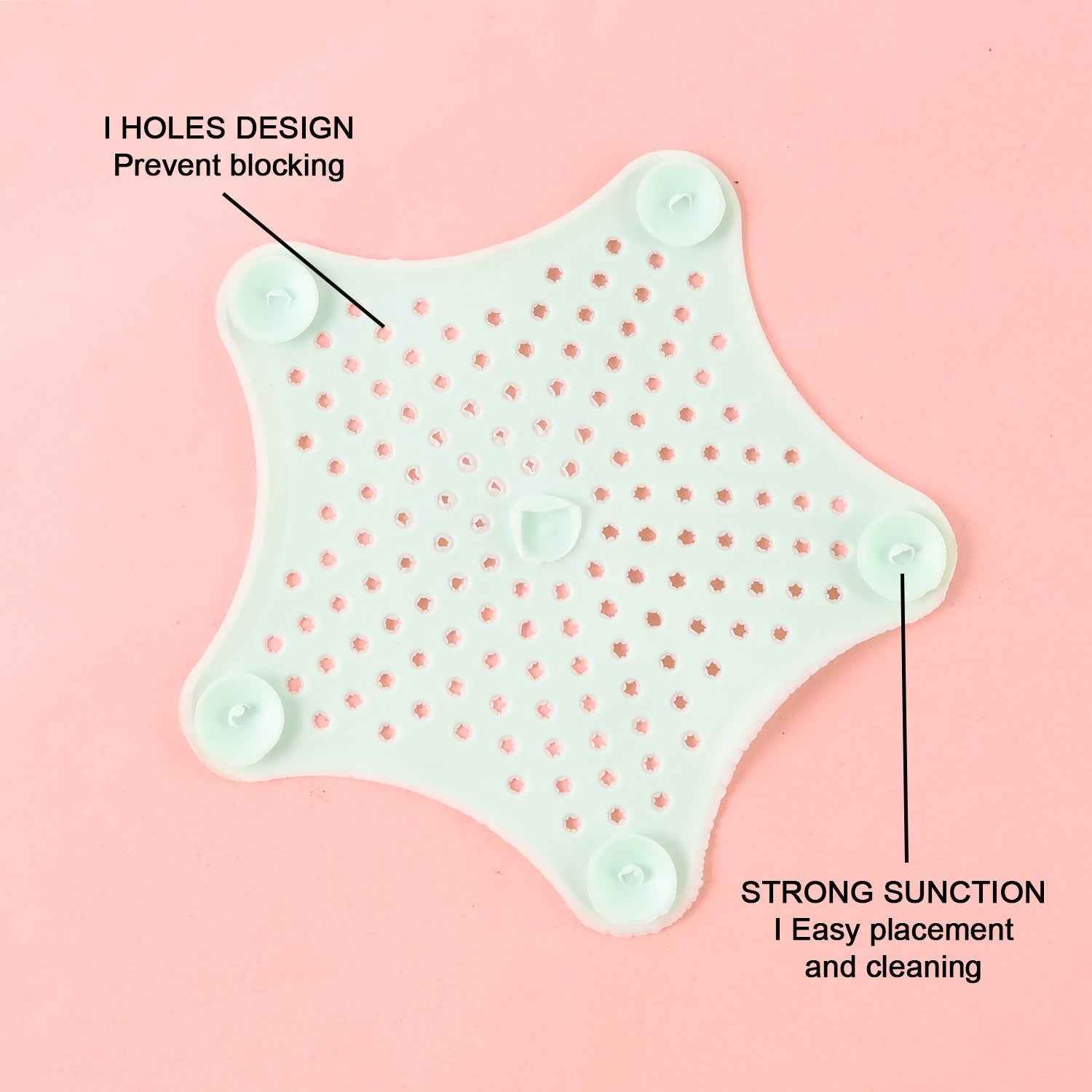 Silicone Star Shaped Sink Strainer – Mint Green Hair Catcher