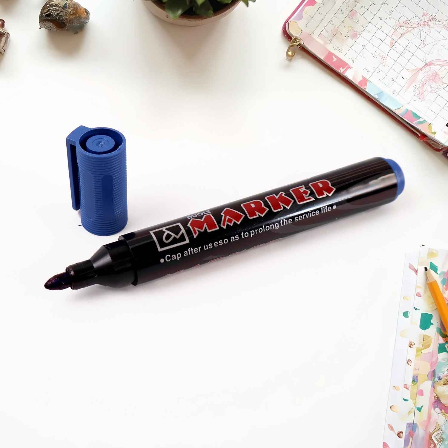 Whiteboard Marker Jumbo Tip – Blue Ink, Bold & Bright