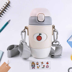 Insulated stainless steel coffee bottle 350ml with cartoon print design
