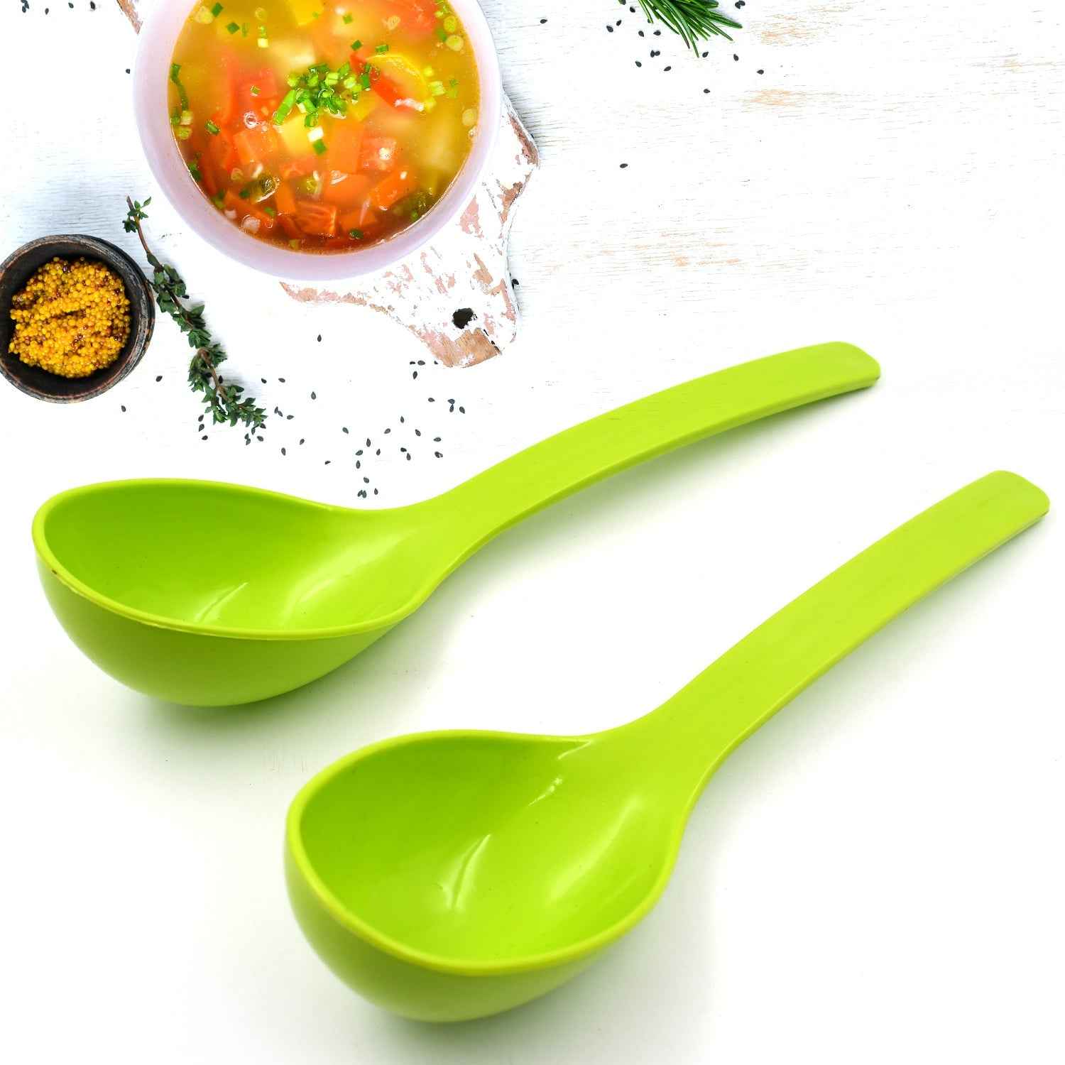 Plastic Kitchen Ladle – 2-Pc Serving Spoon Set | Serve Stellar