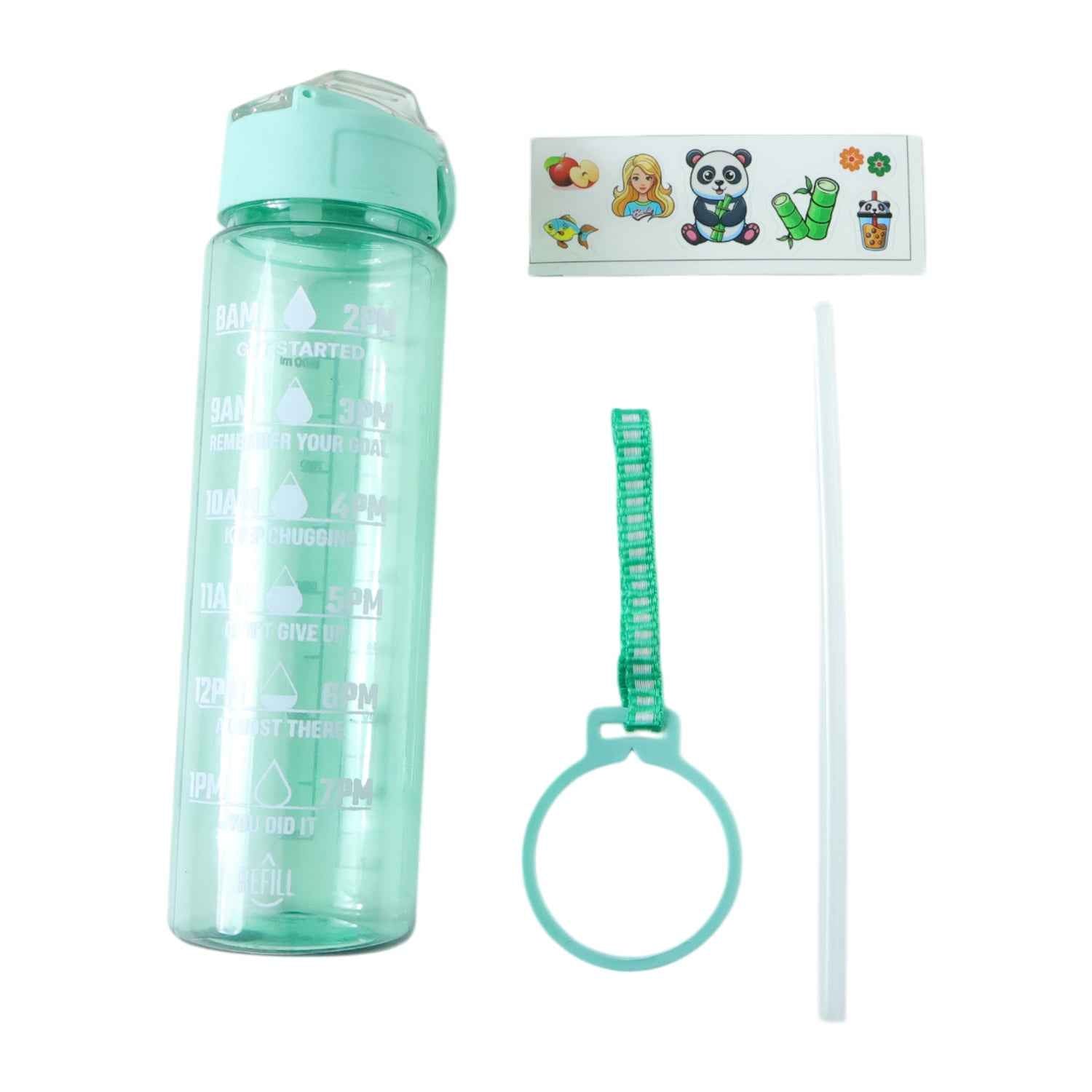 Motivational Water Bottle – 900ML with Time Marker & Flip Lid