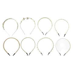 Designer Hair Band Set – Elegant 8-Piece Pearl & Floral Collection