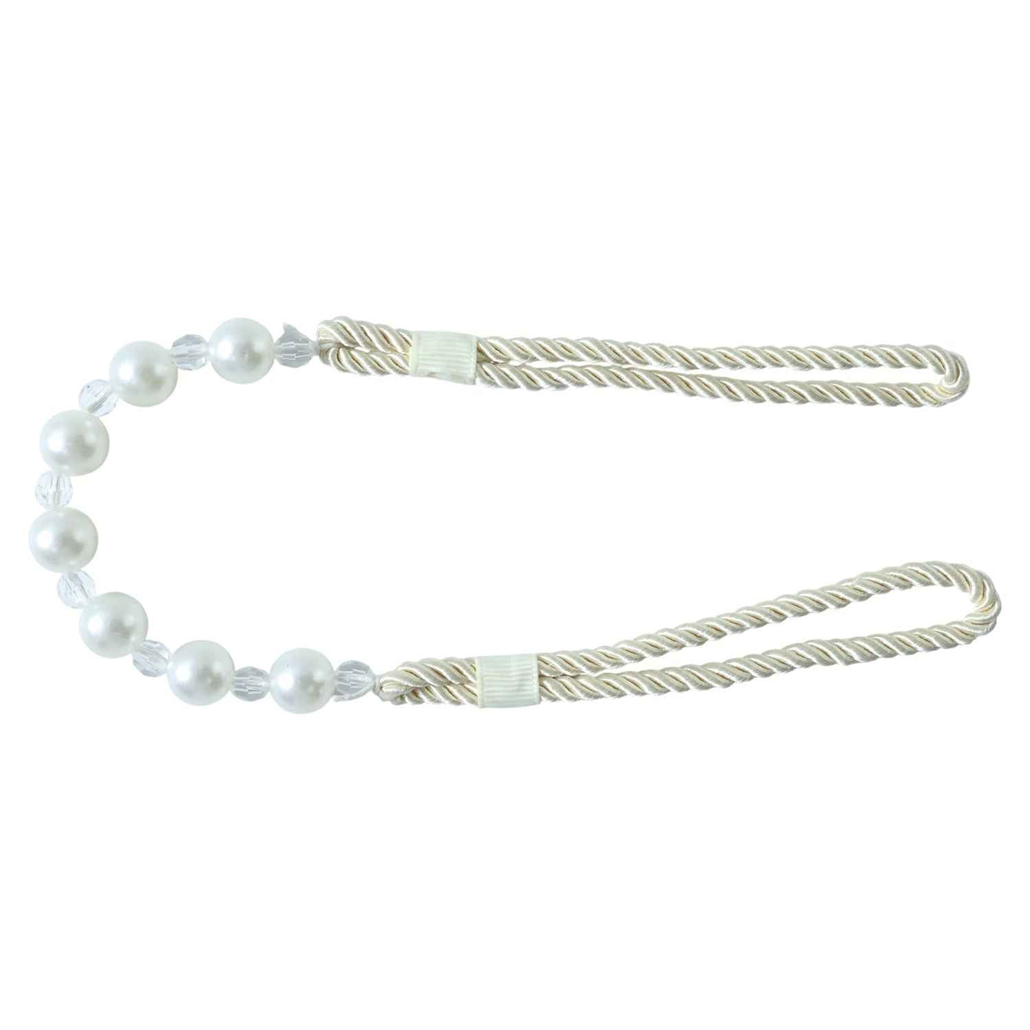 Pearl Beaded Curtain Tieback – Elegant No-Drill Decorative Holder