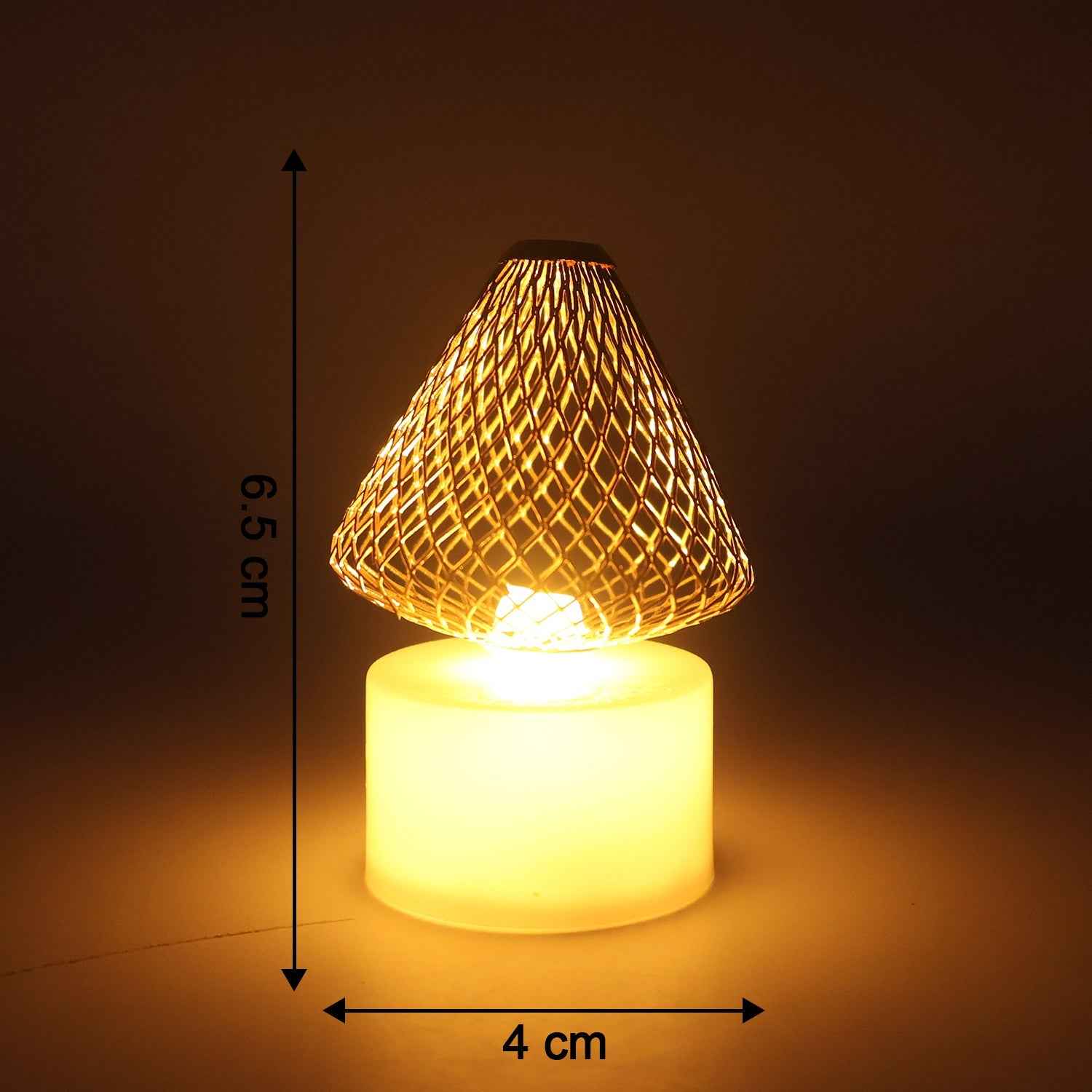 LED Flameless Candle Lights – Set of 12 with Golden Net Cover