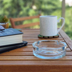 Crystal Glass Ashtray – Elegant Round Cigar & Cigarette Decor | Styleva