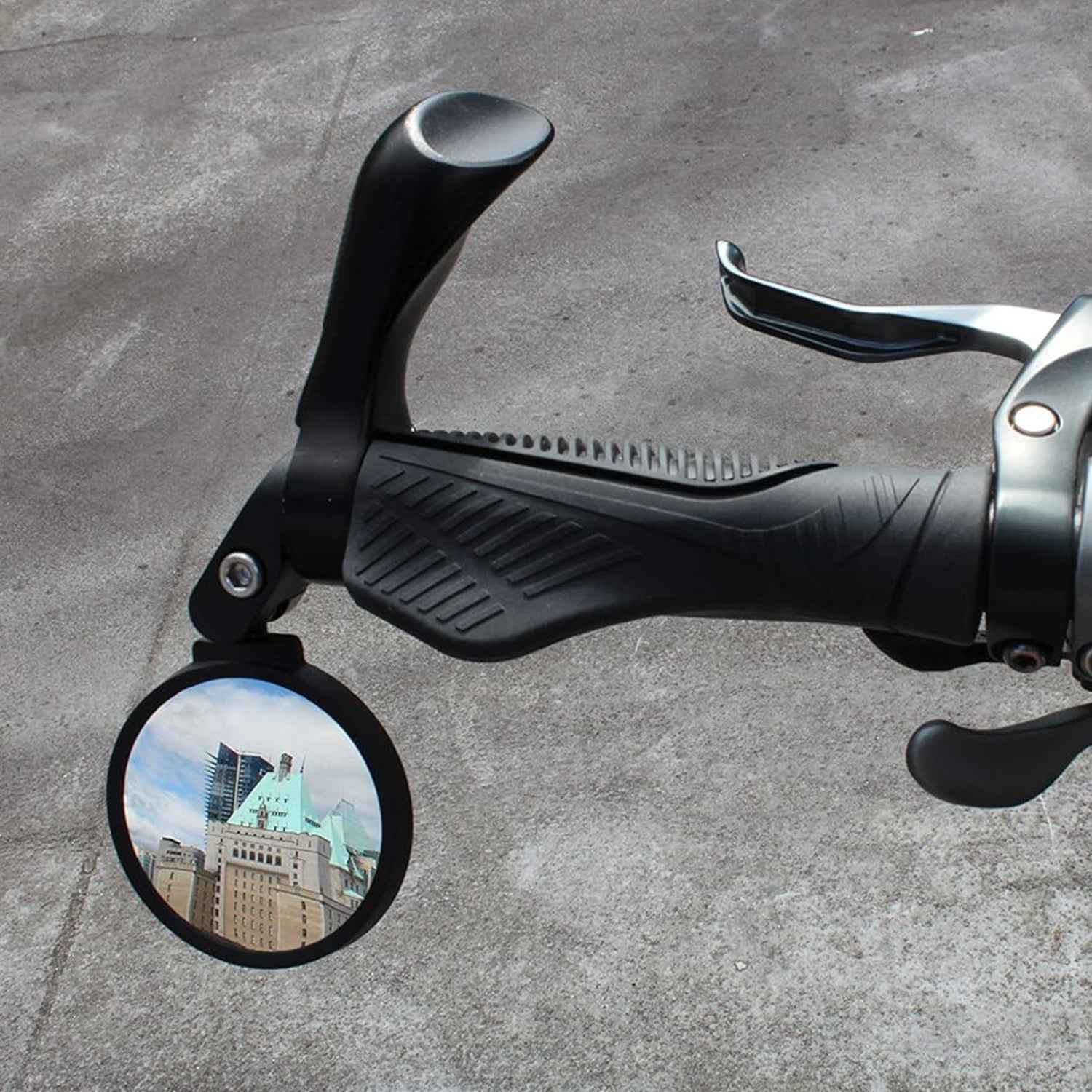 Bar End Bike Mirror package contents, including the mirror and a 5mm hex key for easy installation.