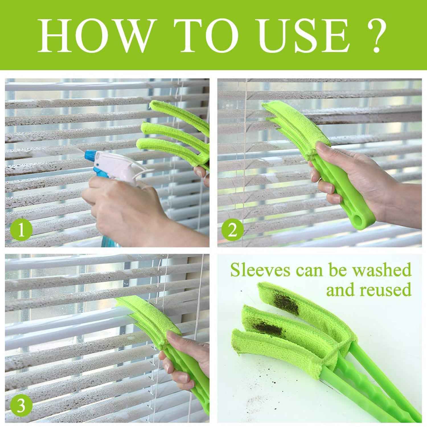 Window Blind Cleaner Brush – Microfiber Duster Tool | Velvet Wipe