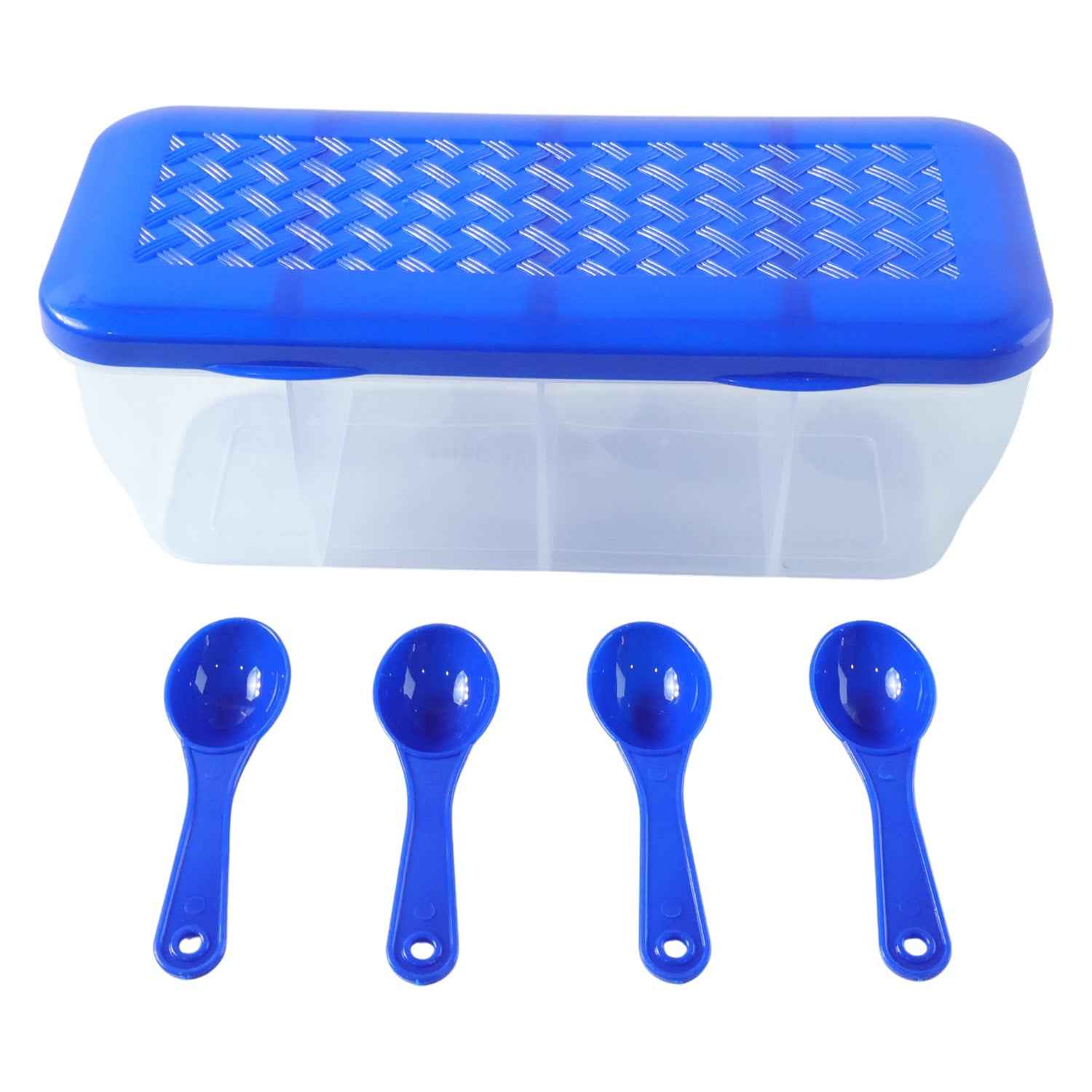 Airtight 4-Section Storage Container – Spice Jar with Spoons | Tidy Table