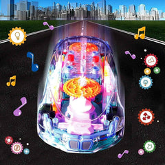 Gear Car Toy – Transparent, Musical & 3D Lights for Kids | Spark Tots