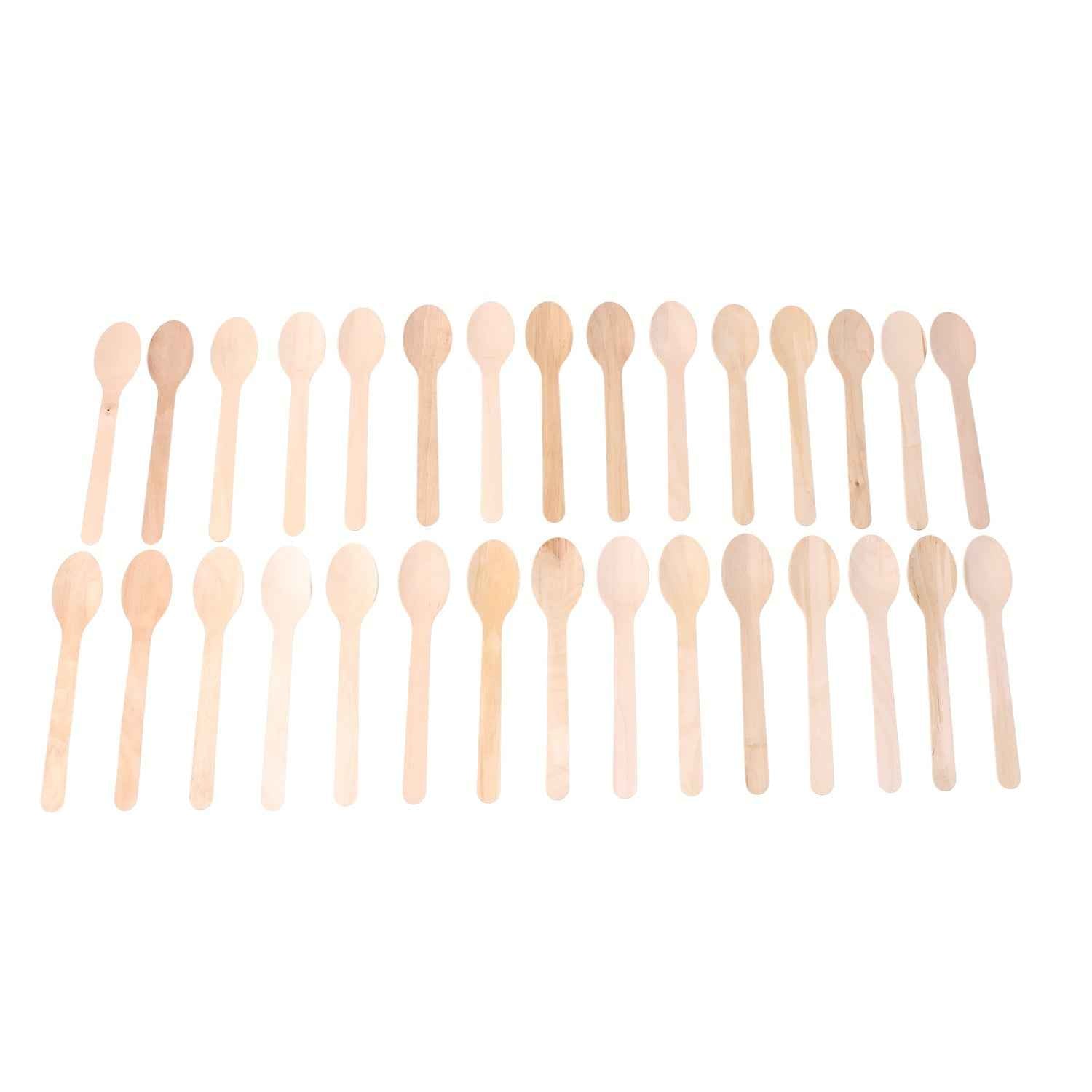 Disposable Wooden Spoon – 160mm Full-Size, 30 Pcs Pack