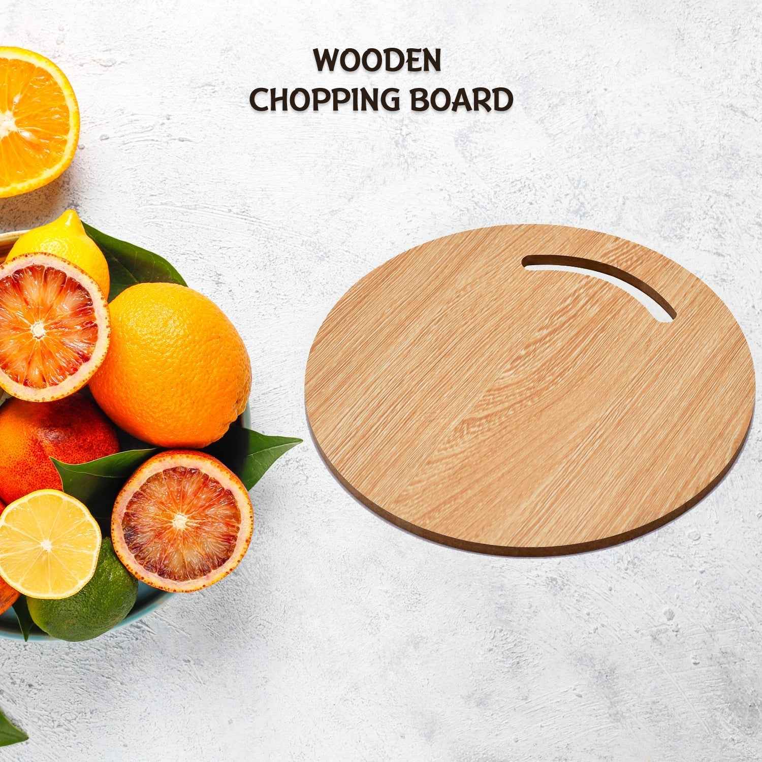 Wooden Round Chopping Board – Durable Bamboo Kitchen Board | Quickslice