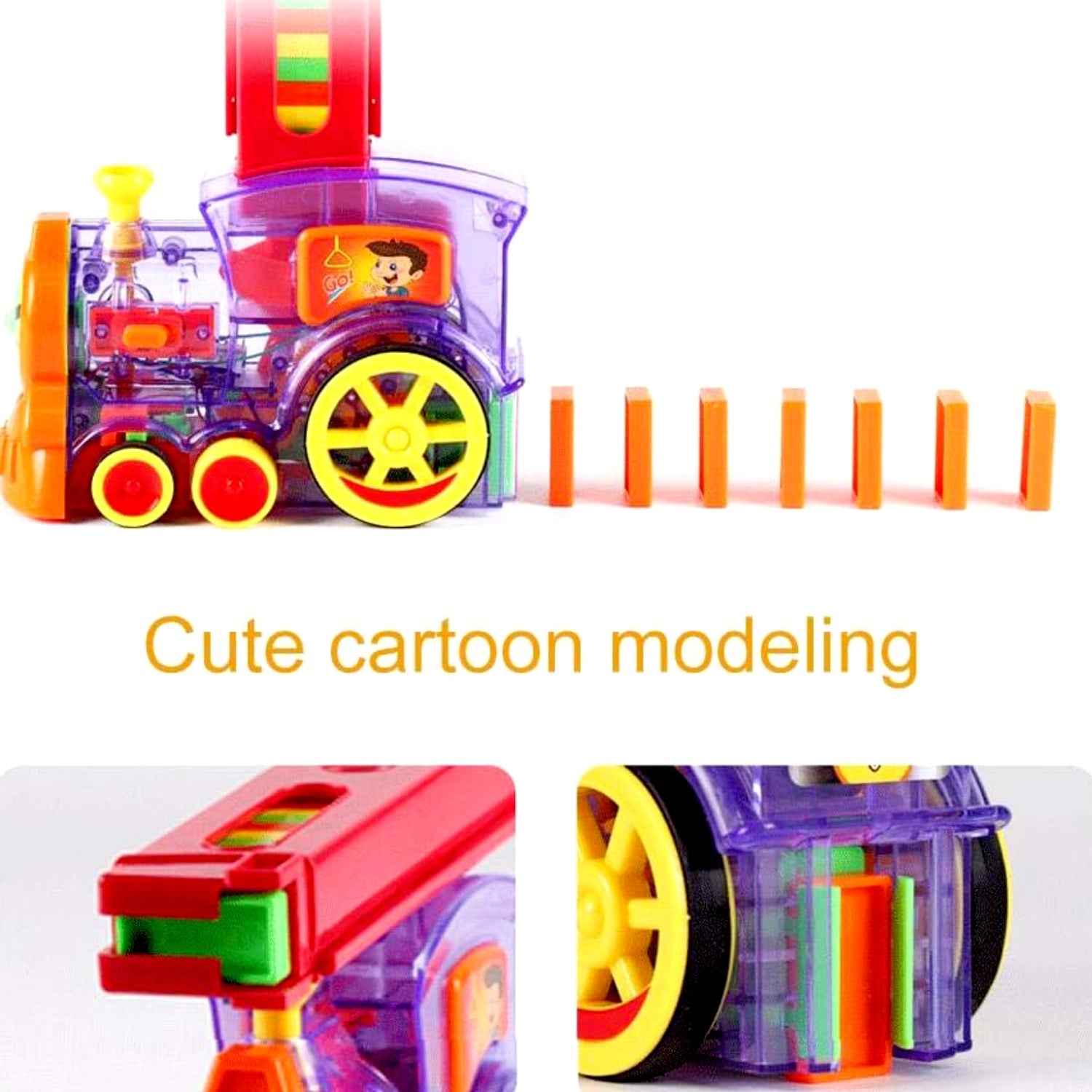 Domino Train Set – 60-Piece Automatic Block Laying Toy | Little Blocks