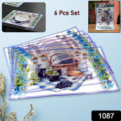 Dining Table Placemats – Heat-Resistant PVC Set of 6 | Tidy Table