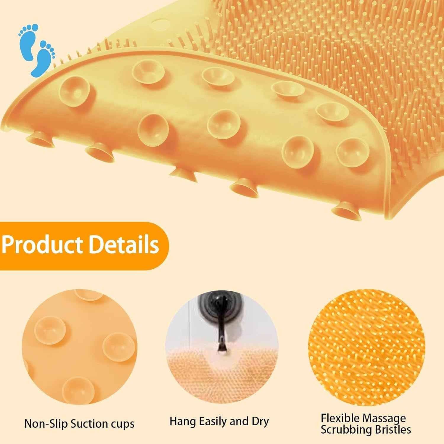 Silicone Bath Massage Cushion – Anti-Slip Foot Scrubber Mat