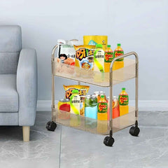 2 Layer Storage Trolley with Wheels – Compact & Movable Organizer