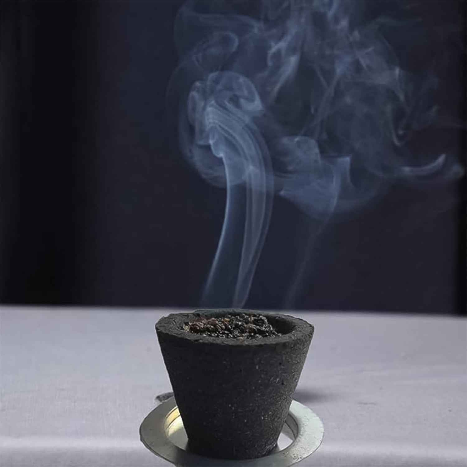 Gugal Sambrani cup featuring a sacred Aum symbol, enhancing its spiritual significance.