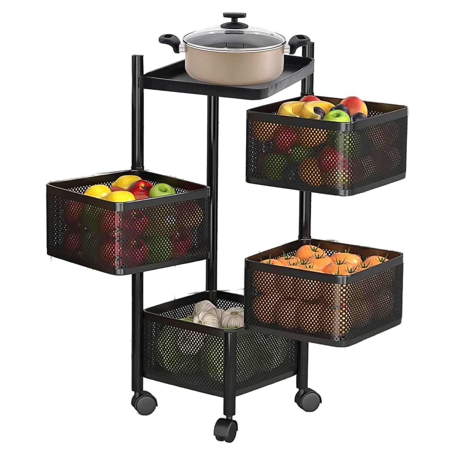 Metal Kitchen Trolley – 4 Layer Durable Storage Rack | Tidy Table