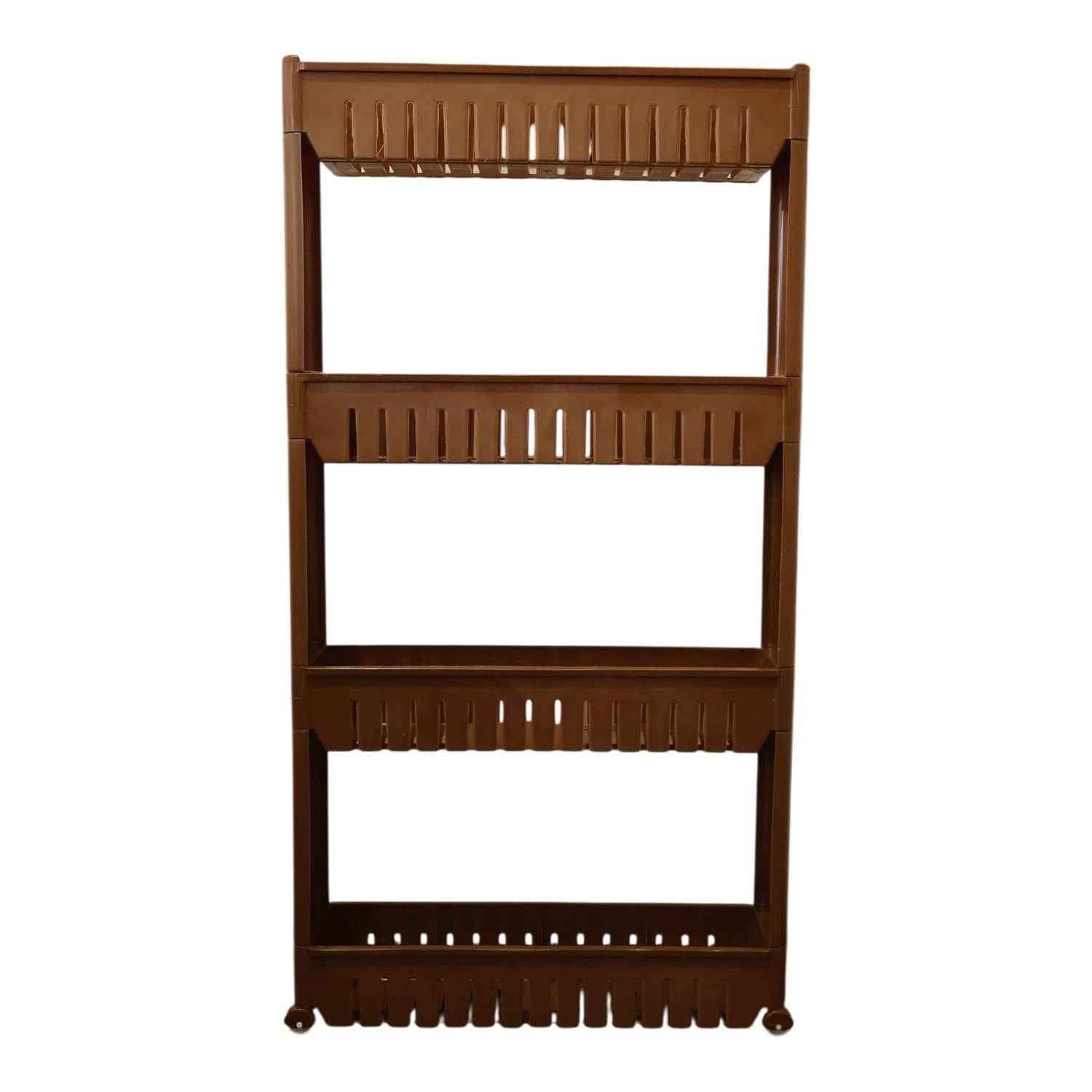Multipurpose Plastic Storage Rack – 4 Layer with Wheels for Home
