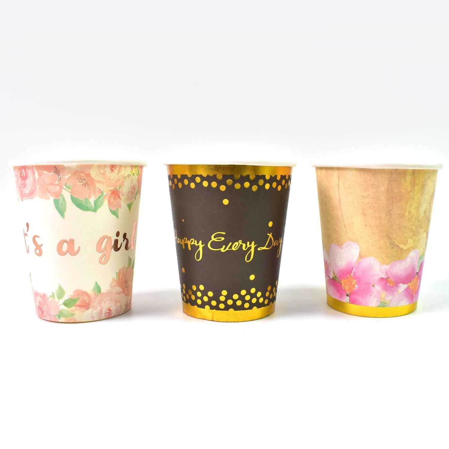 Disposable Paper Cups – Mixed Colour 3 Pcs Set | hydrozilla