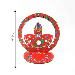 Wooden Decorative Diya Stand – Handcrafted Festive Tea Light Holder