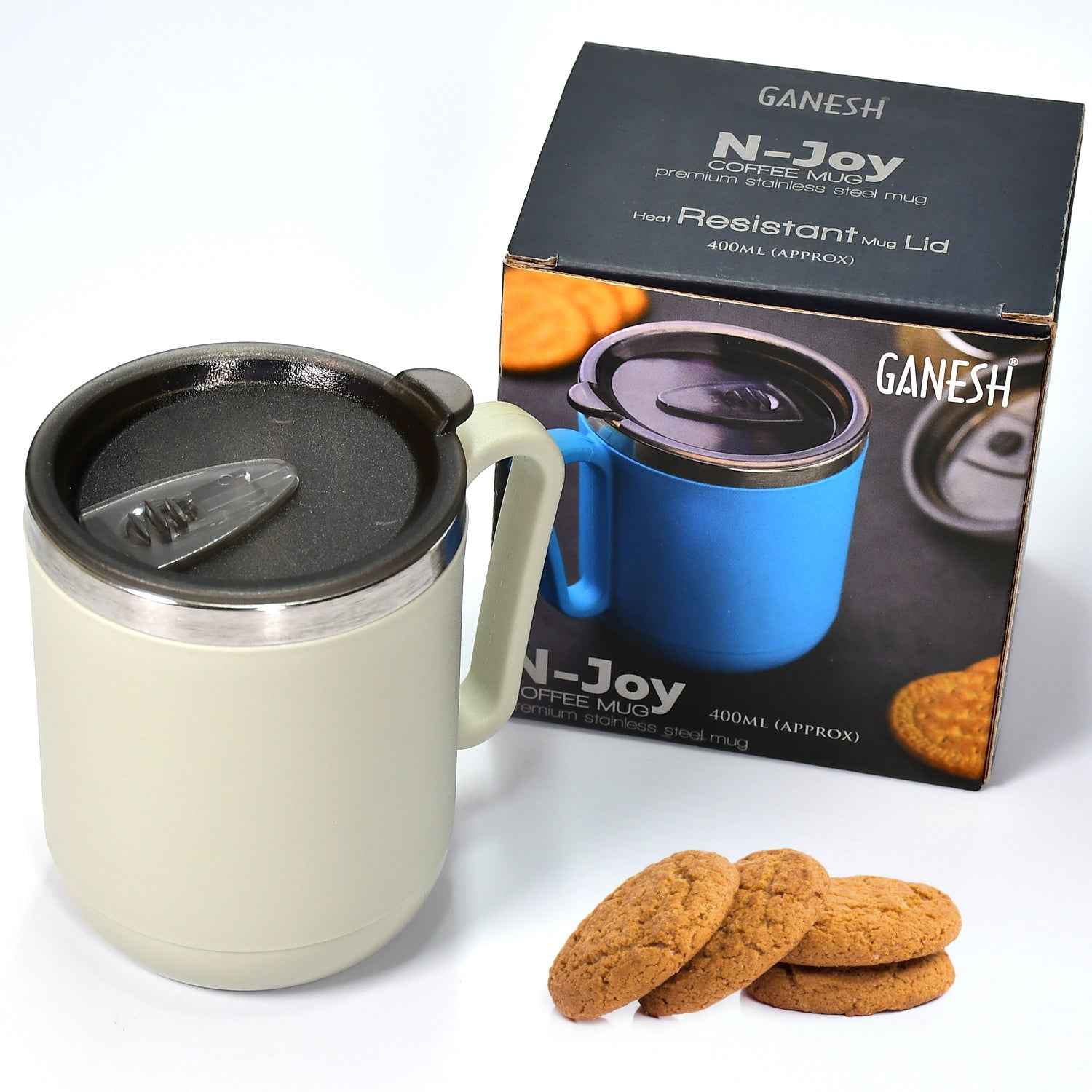Stainless Steel Coffee Mug – 400ml Double Wall | Ganesh