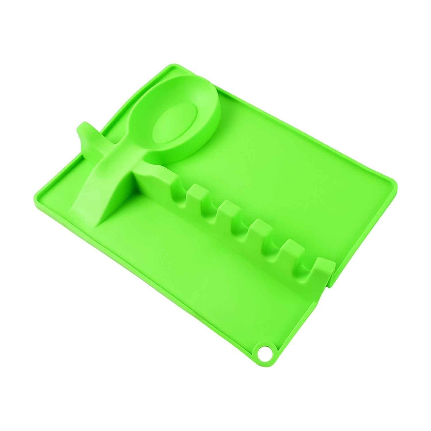 Silicone Spoon Rest – 4-Slot Utensil Holder & Spatula Rack | Quickslice