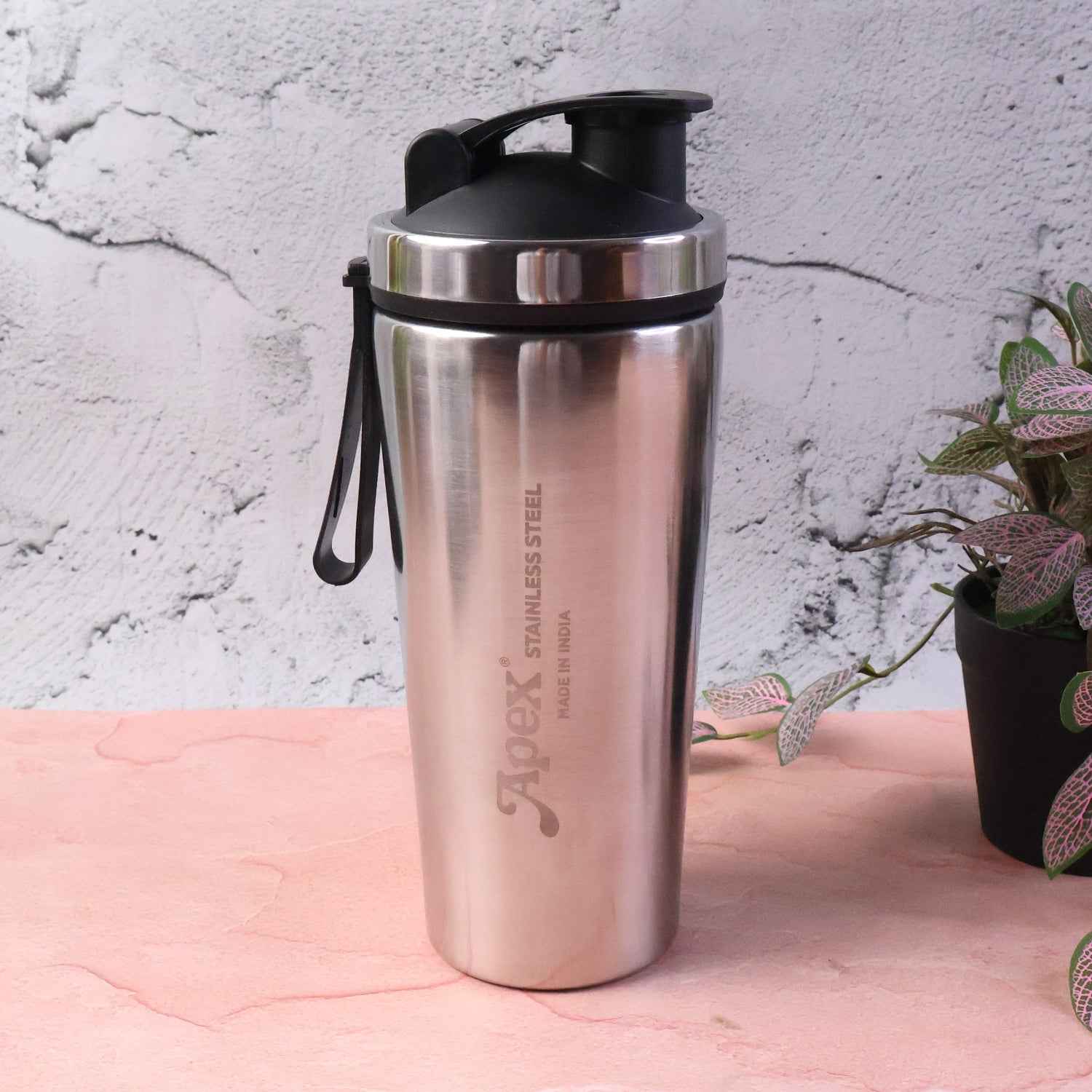 Stainless Steel Gym Shaker Bottle – 1000ml Leak-Resistant Flip Lid