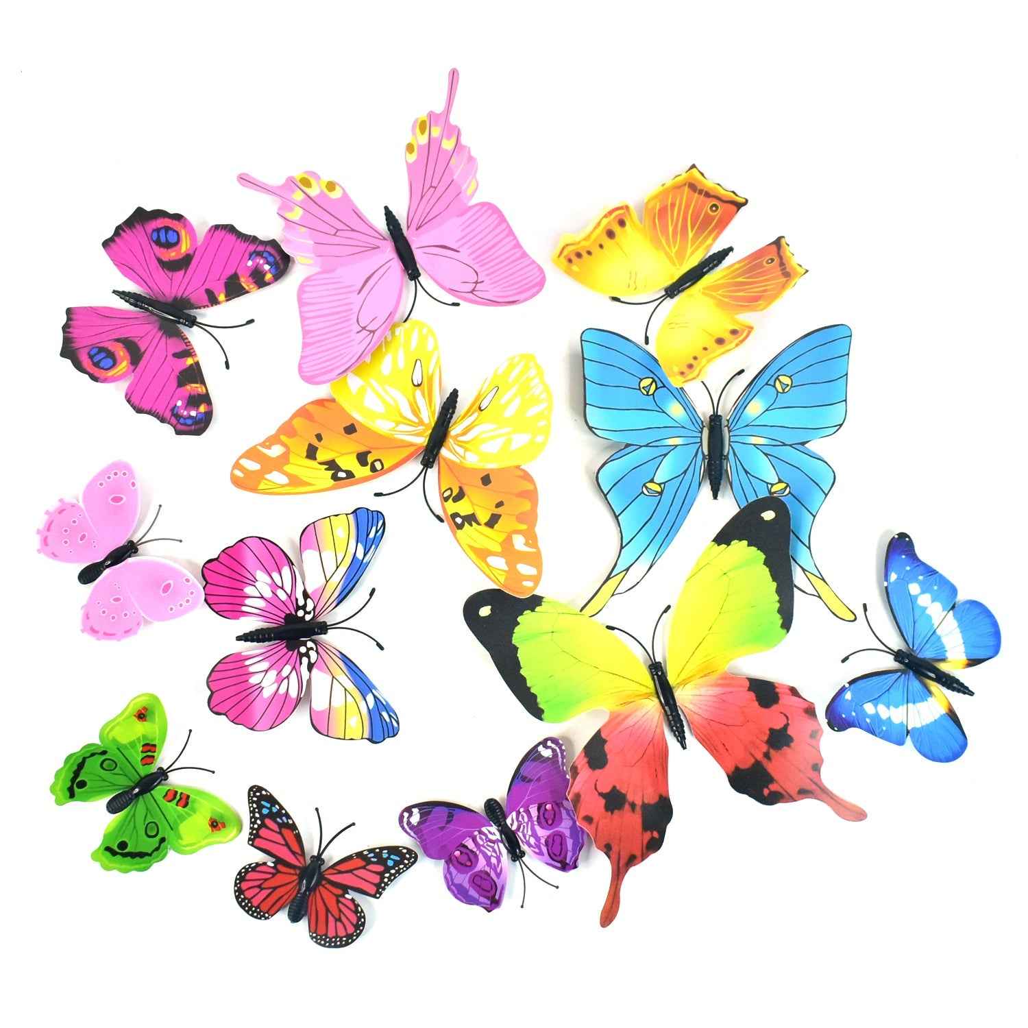 3D Butterfly Wall Stickers – Vibrant 12-Piece Removable Decor