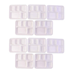 Compostable Bagasse Meal Tray – 5 Compartments, Eco-Friendly 10 Pcs