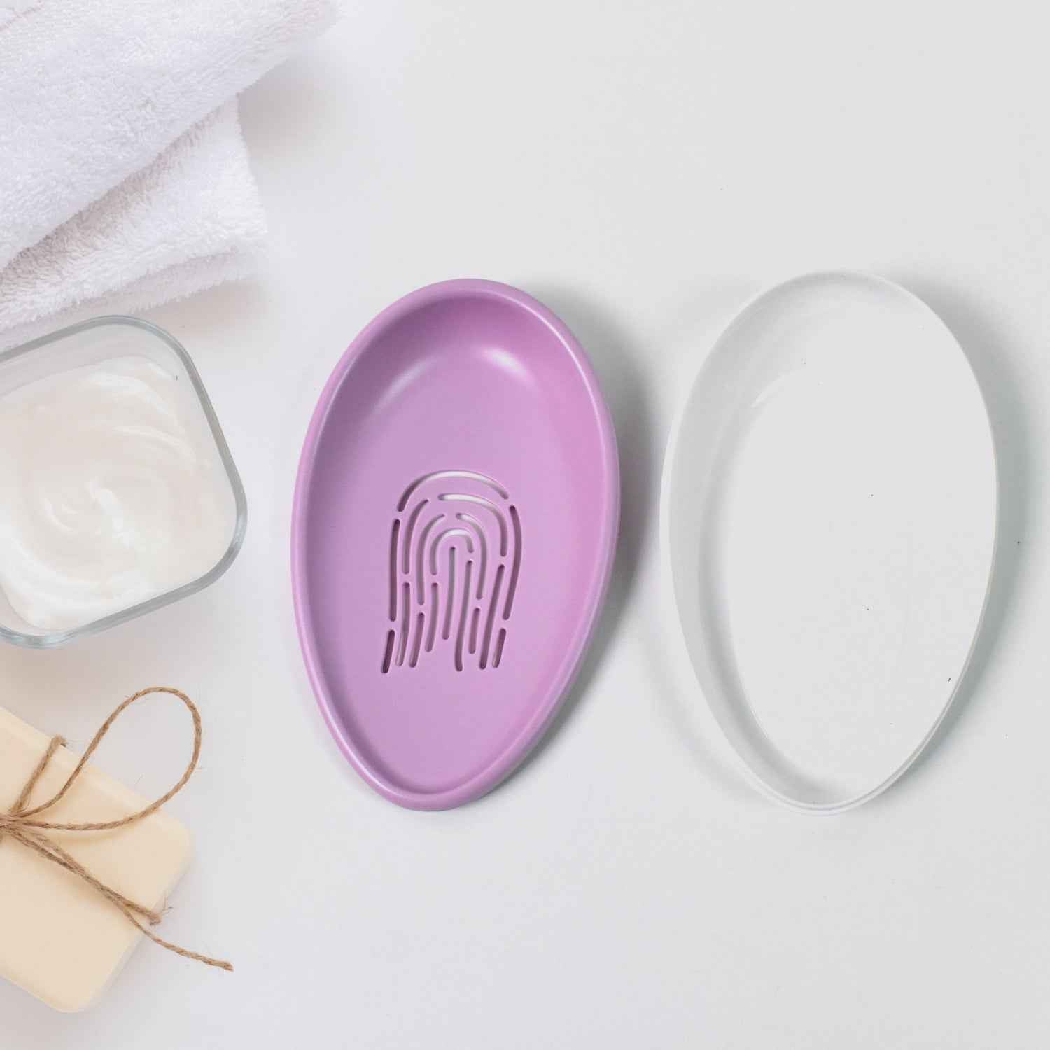 Soap Dish with Drain – Double-Layer Self-Draining | VelvetBubbles