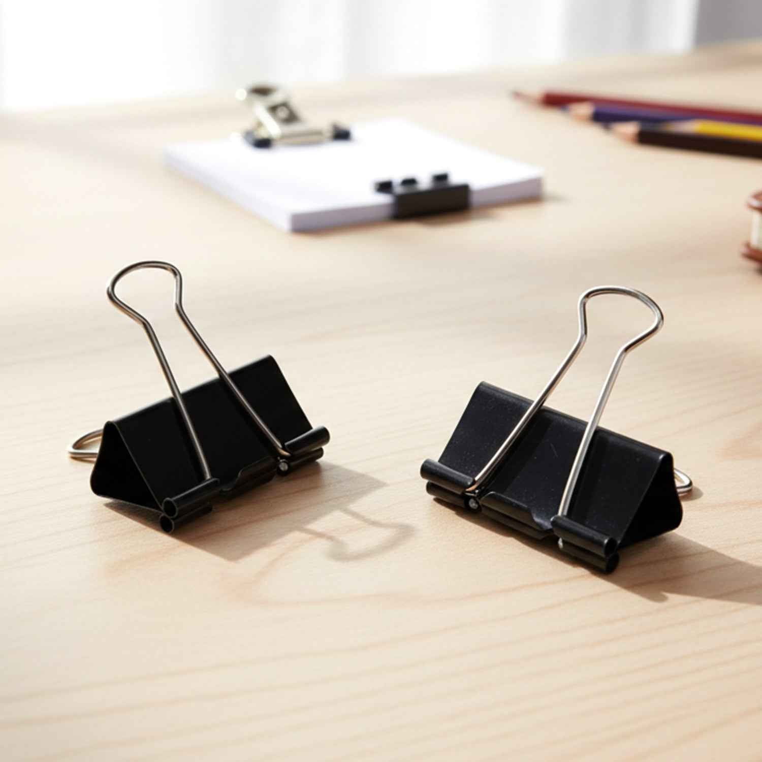 Binder Clip Paper Holder – Strong Metal Clips (2 Pc, 19mm)