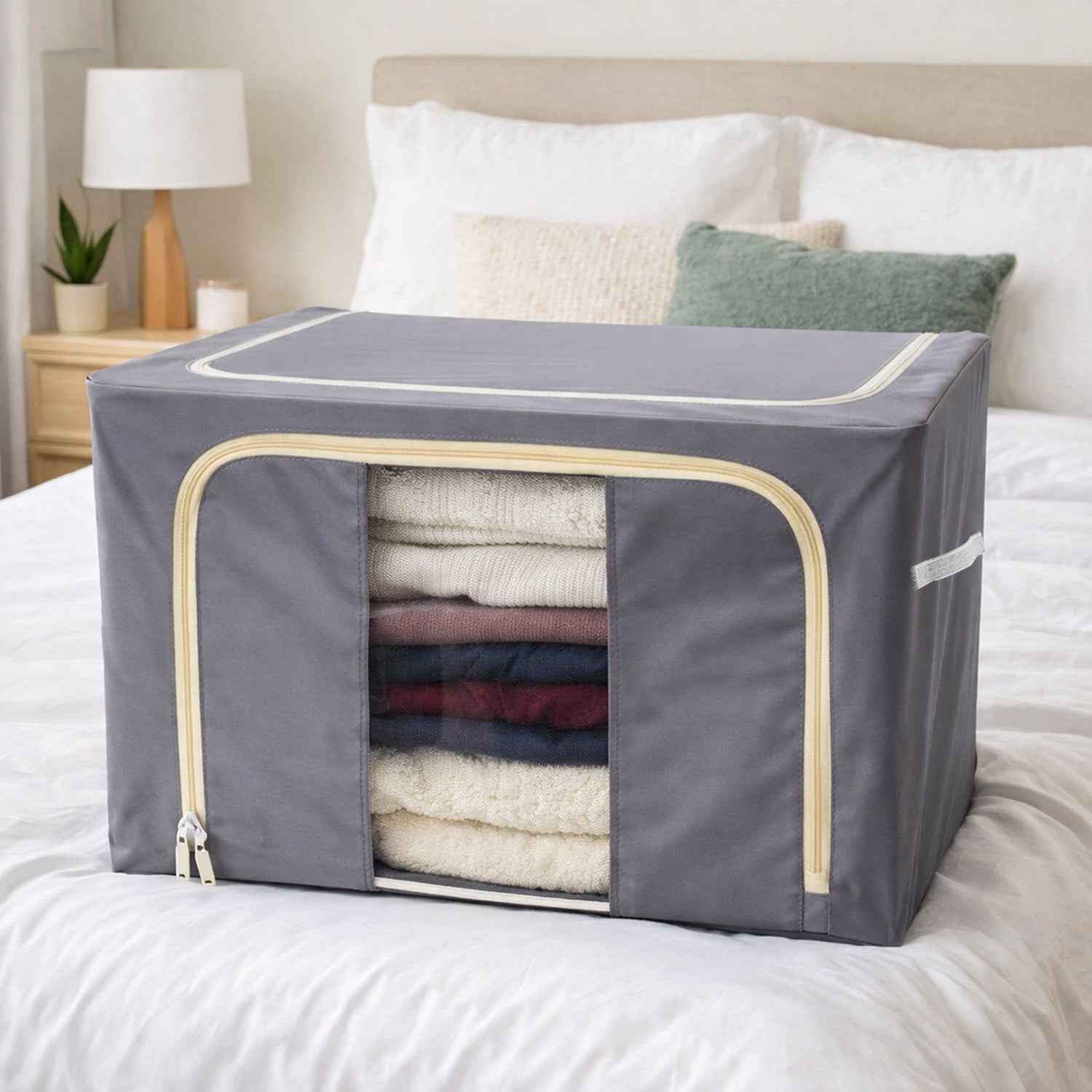 Foldable Storage Bag – 66L Steel Frame Clothes Organizer | Organivo