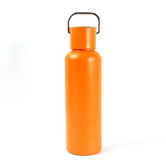 Side view of reusable stainless steel water bottle suitable for gym and office